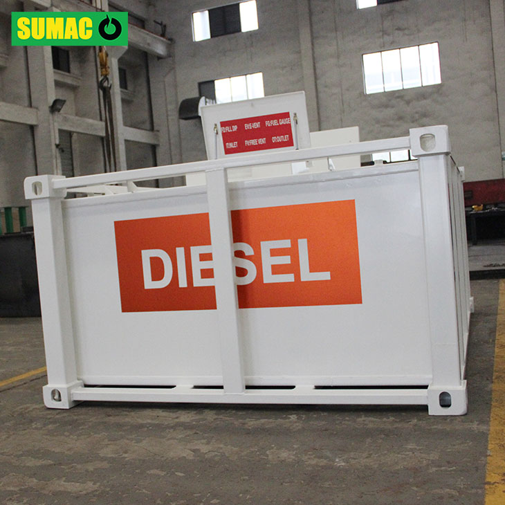 What are the fire prevention measures for diesel storage tanks