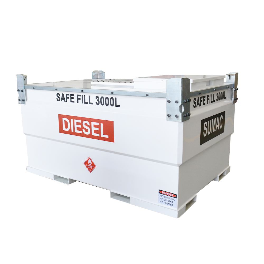 Does the diesel tank with pump have a rust-proof surface